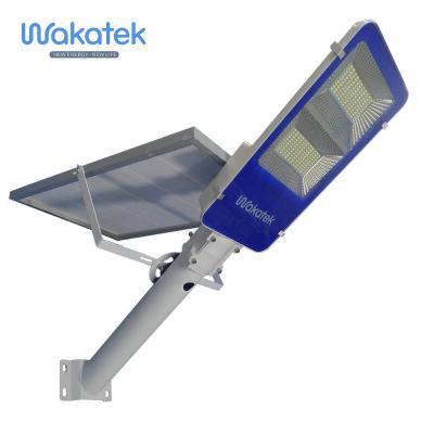 China WAKATEK Garden Remote Control 150w Battery High Bright Features Led Solar Power Aluminum Housing Led Solar Street Light for sale