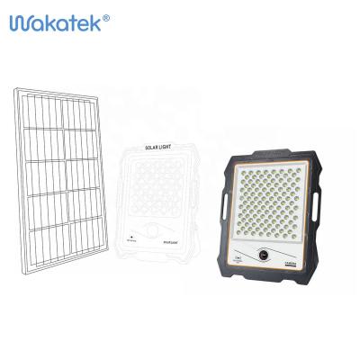 China WAKATEK ROAD Outdoor All In Two 100w 200w Flood Light Cctv Aluminum Solar Powered Camera 4G With Remote Control 300w 400w for sale