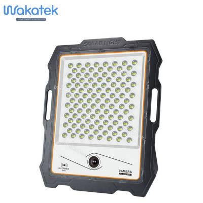 China ROAD WAKATEK Poly Solar Panel 200W Ip66 Solar Flood Led Light Waterproof With CCTV Camera for sale