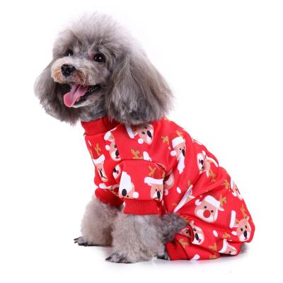 China Viable Wholesale Low MOQ Price Pet Pajamas Sleeping Playing Special Halloween Christmas Pajamas Clothes for sale