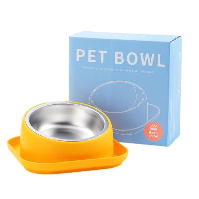 China Non-automatic colorful 15 degree tilted water and food bowls stainless steel raised bowls with non-slip resin station pet driver bowls for sale