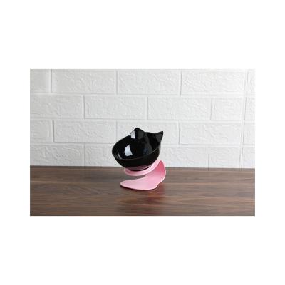 China Viable Unique Design Non-slip Plastic Cat Food Bowl Cute Elevated Cat Bowl Suitable For Small Pets for sale