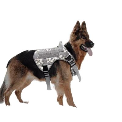 China New Camouflage Viable Warm Nylon Tactical Dog Harness Amazon Anti Rushing Dog Harness Vest for sale