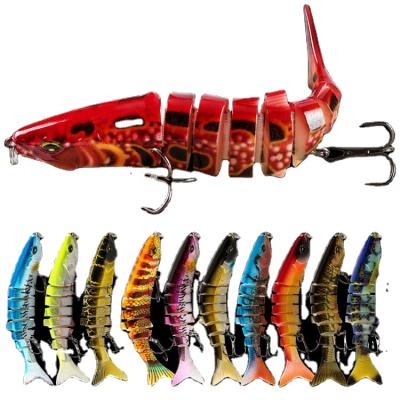 China Color A0188 11 24G Optional 12Cm ABS Plastic 8 Segments Fishing Lures Fishing Lure Jig Lie Plopper Lures Fishing for sale