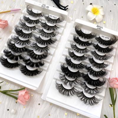 China Mink Eyelashes Vendor Wholesale Thick Vegan 3D Strip Fluffy New Design 25MM Fluffy False Long Full Lashes False Eyelashes for sale