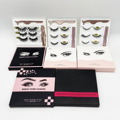 China Easy to use and remove 5 magnet lightweight magnetic eyeliner and 3d lashes wholesale magnetic lashes for sale