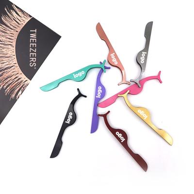 China Beauty Care Makeup Tools Private Label Lash Tweezers Set Stainless Steel Lash Tweezer Applicator Digital Printing Eyelash Tweezers Free Sample for sale