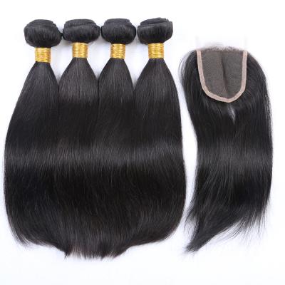 China Brazilian Remy Hair Bundles Cuticle Aligned Hair Natural Wholesale Wave Hair Extensions With Lace Closure for sale