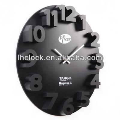 China Plastic 3D wall clock with logo printing for sale