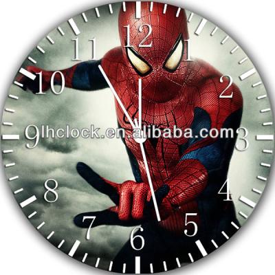 China New Spiderman Glass Wall Clock for sale