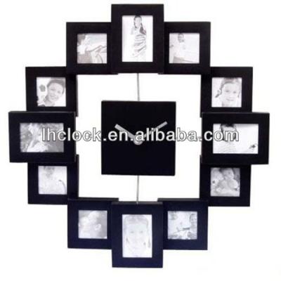 China 12 MODERN BLACK plastic PICTURE PAINTING FRAME & MULTI TIME WALL CLOCK for sale