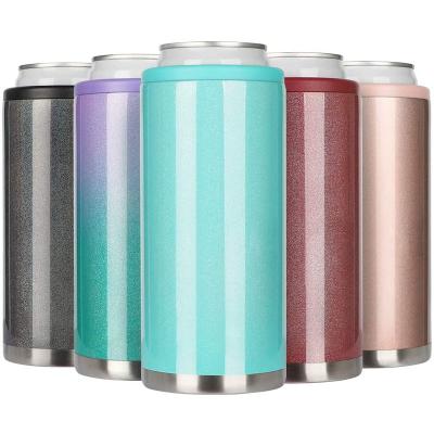 China PURPLESEVEN 12 Ounce Sustainable Vacuum Insulated Stainless Steel Thermos Lean Metal Can Double Walled Slim Rack Box Cooler for sale