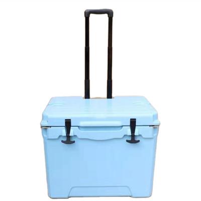 China PURPLESEVEN 40L Rotomolded Ice Chest Insulation Plastic Waterproof Cooler Box with Handle and Wheels for Camping Fishing Outdoor Activities for sale