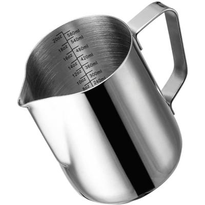 China PURPLESEVEN 20oz 600ml 350ml Stainless Steel Metal Espresso Pitcher Viable Bartender Craft Coffee Latte Frothing Jug Pouring Cup for sale