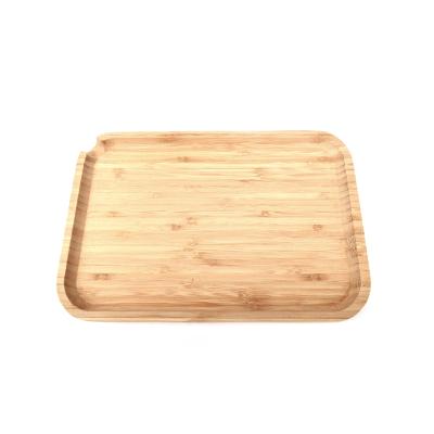 China Small Minimalist Custom Smoking Bamboo Wooden Cigarette Accessories Magnetic Herbal Magnet Cigar Wooden Tobacco Handles Rolling Tray for sale