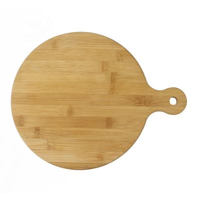 China Sustainable Organic Round Bamboo Cut Bread Board with Juice Groove for Meat Cheese and Vegetables for sale