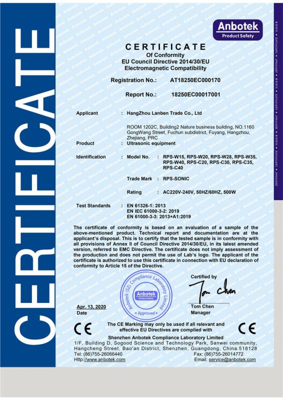 CE - Hangzhou Powersonic Equipment Co., Ltd.