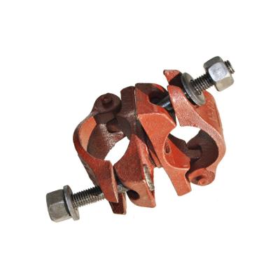 China Fasteners Factory Swivel Coupler Antirust Red Painted Steel Scaffolding Clamps for sale