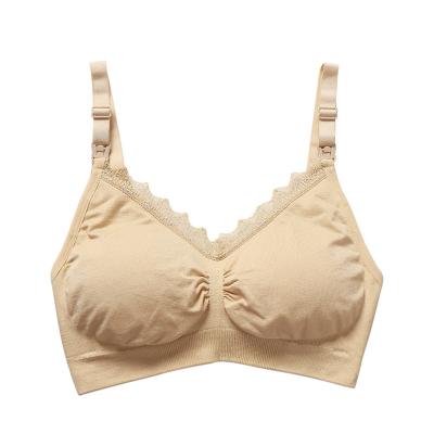 China New Arrival Viable Women's Wire Free Bra For Pregnant Women Comfortable Breathable Thin Underwear Lace Monochrome Bra for sale