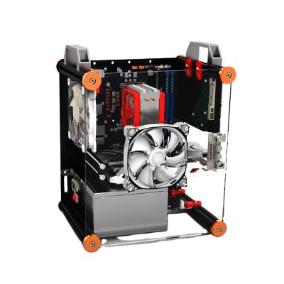 China With Side Panel Window ITX Mini Frame Small Chassis Fully Transparent Open Main Box Desktop Computer ATX SFX Bottom Usb Acrylic Switch Panel for sale