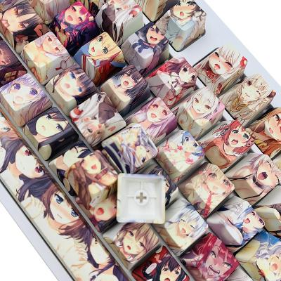 China Numpad 108 Keycaps Dye Sublimation PBT OEM Profile Ahegao Japanese Anime Keycaps For Cherry Gateron Kailh Switches Mechanical Keyboard for sale