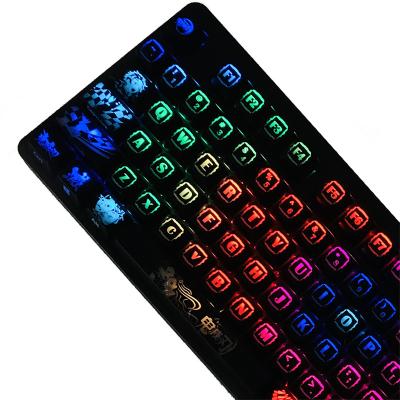 China Multimedia DIY Keys Macro Programming Mechanical Keyboard RGB Translucent Keycaps For Anime Demon Slayer Hot Swap Switch Silver Purple Backlight for sale