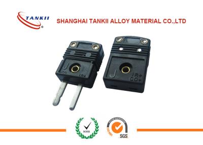 China Standard black J  Type Thermocouple Connector plug with solid pin used for thermocouple measurement for sale