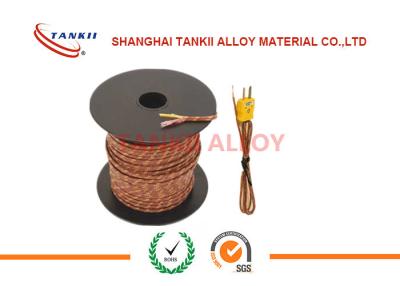 China Tipo marrón K J T E S del alambre/de cable de la extensión del termopar del color del AWG de 20 AWG 24 con la envoltura descubierta del Teflon de 2 bases en venta