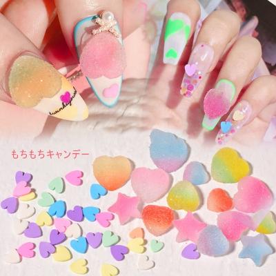 China Festival Holiday Finger Decoration New Arrival Oosi De Frozen Heart Gummy Star Shape Resin Nail Kawaii Charm For DIY Nail Art Decorations for sale