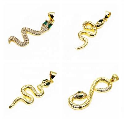 China High-quality Copper Decoration Oosi Multi Zircon Gold Plating Snake Luxury Multi Finger Festival Holiday Dangle Charms For Nail Art for sale