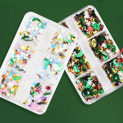 China Nail Art Decoration Super Shiny Mixed of Decoration Oosi De Christmas Festival Holiday Finger 6 in White/DIY Box Nail Art Sequins for Decoration for sale