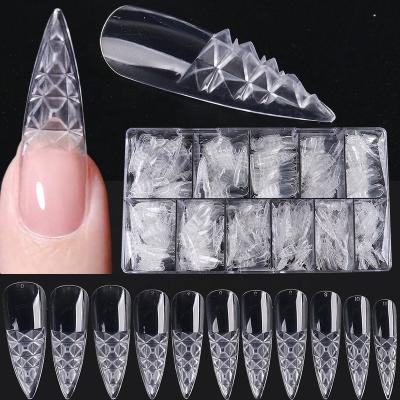 China 2022 Festival Holiday Finger Decoration New Oosi Luster False Nails 500pcs 11 Sizes Box Packing Stiletto Press On Nails Square Trapeze Nails Tips for sale