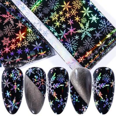 China 100*4cm Oosi Long Winter Snowflake Nail Foil Holographic Christmas Festival Holiday Finger Decoration Women Women Nail Decorations Manicures Foils for sale