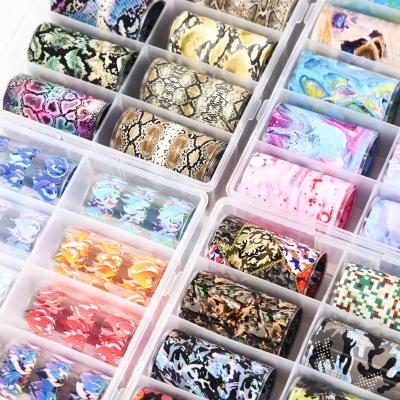 China Festival Holiday Fashion Box Finger Decoration Oosi Wrapping Lovely Flower Butterfly Valentines Nail Art Cartoon Starry Paper Transfer Foil Wraps Stickers for sale