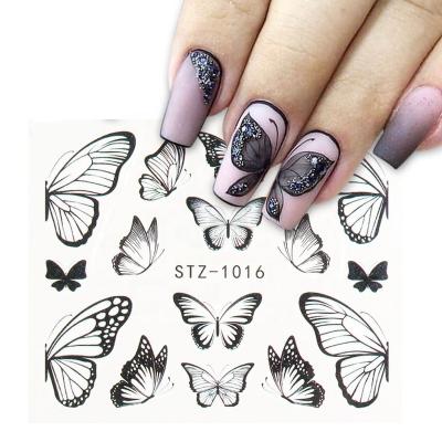 China Oosi De 2022 Fashion Nail Sticker Christmas 3d Butterfly Water Decals Festival Holiday Finger Decoration Beautiful 30 Colorful Gradient Butterfly Nail Art DIY Stickers for sale