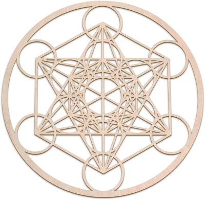 China Europe 12 Inch Flower of Life Wooden Wall Art Spiritual Home Decor Sacred Geometry for Yoga or Meditation Chakra Crystal Grid Board for sale