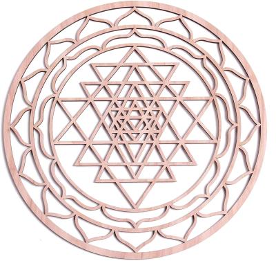 China Europe 6 Inch Sacred Geometry Crystal Grid Board Sacred Geometry Meditation Wall Art Decor Home Decoration Wood Wood Carving for sale