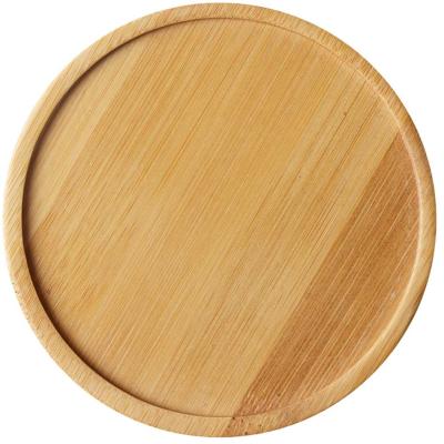 China Europe Bamboo Plant Coaster 3.34 Inch Round Pot Tray Plant Coasters For Plant Flower Succulent Pots Rack for sale