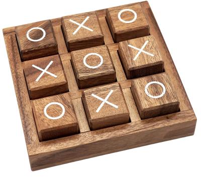 China Europe Natural Color Wood Best Selling High Cost Effective Tac Toe Wooden Kids Indoor Tic Board Game for sale