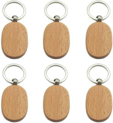 China Cheap Europe Price Good Selling Keychain Tags Promotional Gifts Blank Round Rectangle Wooden Key Chain for sale