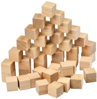 China Europe wooden cubes for arts and crafts DIY photo blocks unfinished natural wood block for sale