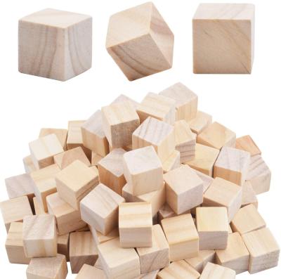 China Europe wooden cubes for arts and crafts DIY photo blocks unfinished natural wood block for sale