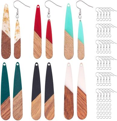 China Europe Wood Earring Pendants Wooden Teardrop Jewelry Findings For Earring Making for sale