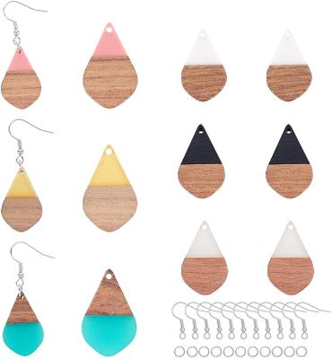 China Europe Wood Earring Pendants Wooden Teardrop Jewelry Findings For Earring Making for sale