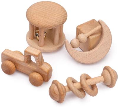 China Europe Plywood Good Selling Fashionable Style Excellent Quality Montessori Baby Toy Wood Rattle Shower Gift for sale