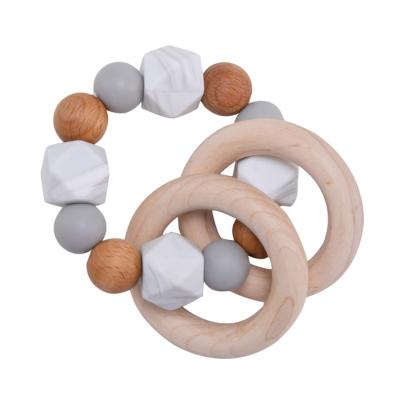 China Europe Favorable Price Easy Carry Color Durable Baby Wooden Teether Customized Size Natural Wood for sale