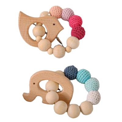 China Comfortable Europe Chinese Suppliers Customized Size Baby Teether Toys Handmade Crochet Bracelet for sale