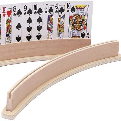 China Europe Good Selling Factory Direct Sales Natural Material Wooden Playing Cards Holder Stand for sale