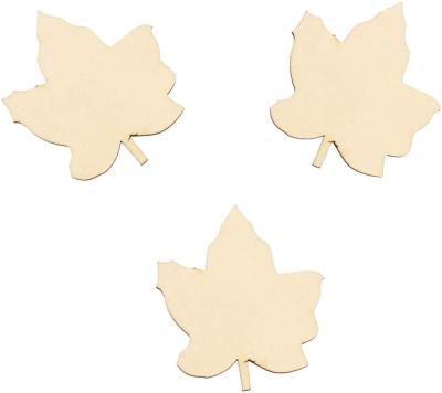 China Europe Laser Cut Wood Embellishment Wooden Leaves Shape Craft Wedding Decoration for sale