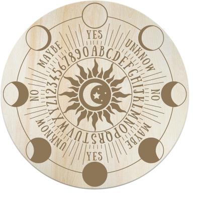 China Europe Sun And Moon Pendulum Panels Panel Wall Decoration Wood Carving Wheel Of The Year For Pagan Celebration DIY Decor for sale